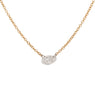 Load image into Gallery viewer, 18k yellow gold cable chain with one floating pear cut diamond stationed onto the chain with platinum jump rings by TAP
