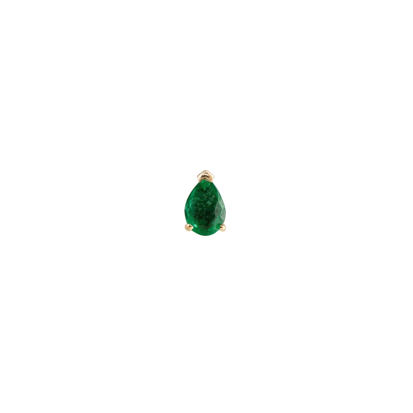 Mini Claw Set Pear Cut Emerald Stud