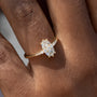 Load image into Gallery viewer, Two Stone Engagement Ring with Half Moon Cut Diamonds
