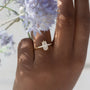 Load image into Gallery viewer, Two Stone Engagement Ring with Half Moon Cut Diamonds
