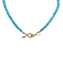Load image into Gallery viewer, Tapered Turquoise and Gold Snake Necklace w/ Diamonds
