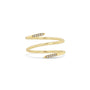 Load image into Gallery viewer, 14k yellow gold wrap ring with pave diamond ends from Zoe Chicco.
