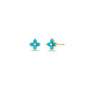 Load image into Gallery viewer, 14k yellow gold prong set turquoise quad studs by Zoe Chicco. 
