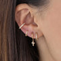 Load image into Gallery viewer, Diamond Bezel Huggie Hoops
