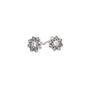 Load image into Gallery viewer, Sterling silver moonflower studs with multiple white diamonds set into the flower motif, by Adel Chefridi. 

