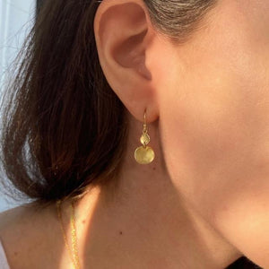 Double Hammered Disc Earrings