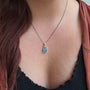Load image into Gallery viewer, Aquamarine and Ruby Teardrop Pendant
