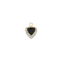 Load image into Gallery viewer, 9k yellow gold bezel set trillion cut black spinel and pave white diamonds from Metier by Tomfoolery. 
