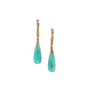 Load image into Gallery viewer, A pair of Alex Sepkus blue opal earrings with yellow gold posts and white diamond accents.
