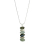 Load image into Gallery viewer, Handmade labradorite and aquamarine necklace with silver nugget accents by Philippa Roberts on 18 inch snake chain.
