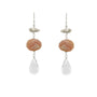 Load image into Gallery viewer, Philippa Roberts Little Nugget earrings with pink opal and luminous quartz in sterling silver, handmade in Oakland, California
