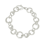 Load image into Gallery viewer, Philippa Roberts sterling silver rings bracelet with interlinked circles 7.5 inch handmade sculptural design Oakland California.
