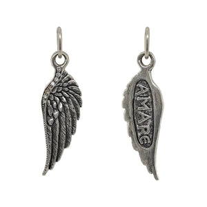 "Amare" Silver Feathered Wing Charm