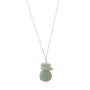 Load image into Gallery viewer, Handmade sterling silver necklace by Philippa Roberts featuring an aquamarine accented with silver nuggets, hanging approximately 1 1/8 inches from a 16-inch starburst chain with a 2-inch extender.
