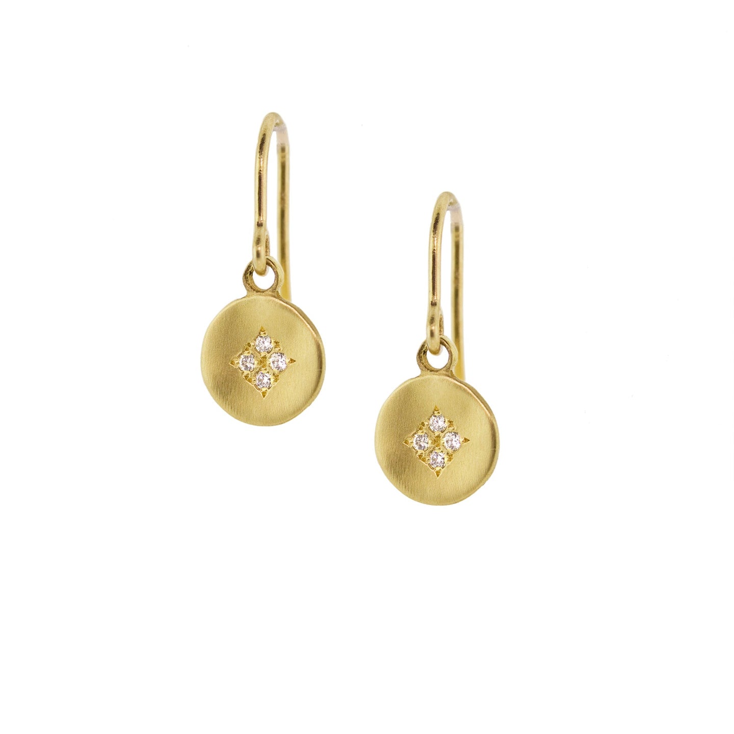 Gold + Diamond Four Star Wave Earrings