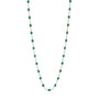 Load image into Gallery viewer, 18k rose gold 17.7" chain with emerald colored resin beads by Gigi Clozeau.
