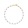 Load image into Gallery viewer, 18k yellow gold 7.5" cable chain bracelet with mauve colored resin beads by Gigi Clozeau. 
