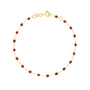 Load image into Gallery viewer, 18k yellow gold 7.5" cable chain bracelet with moka colored resin beads by Gigi Clozeau. 
