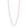 Load image into Gallery viewer, 18k yellow gold 17.7" chain with pink colored resin beads by Gigi Clozeau. 
