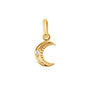 Load image into Gallery viewer, 18k yellow gold crescent moon charm with a single diamond by Gigi Clozeau - chain sold seperately. 
