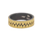 Load image into Gallery viewer, 18k yellow gold and oxidized sterling silver eternity band with alternating angled notches running along the center of the band by TAP
