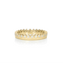 Load image into Gallery viewer, 18k gold band featuring a sleek flat edge contrasted by a sculptural, fiery crown edge adorned with flush set diamonds by Adel Chefridi. 
