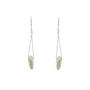 Load image into Gallery viewer, Minimalist sterling silver nugget dangle earrings with organic textured drops, 2 inch length on balled earwires, handmade in Oakland, California.
