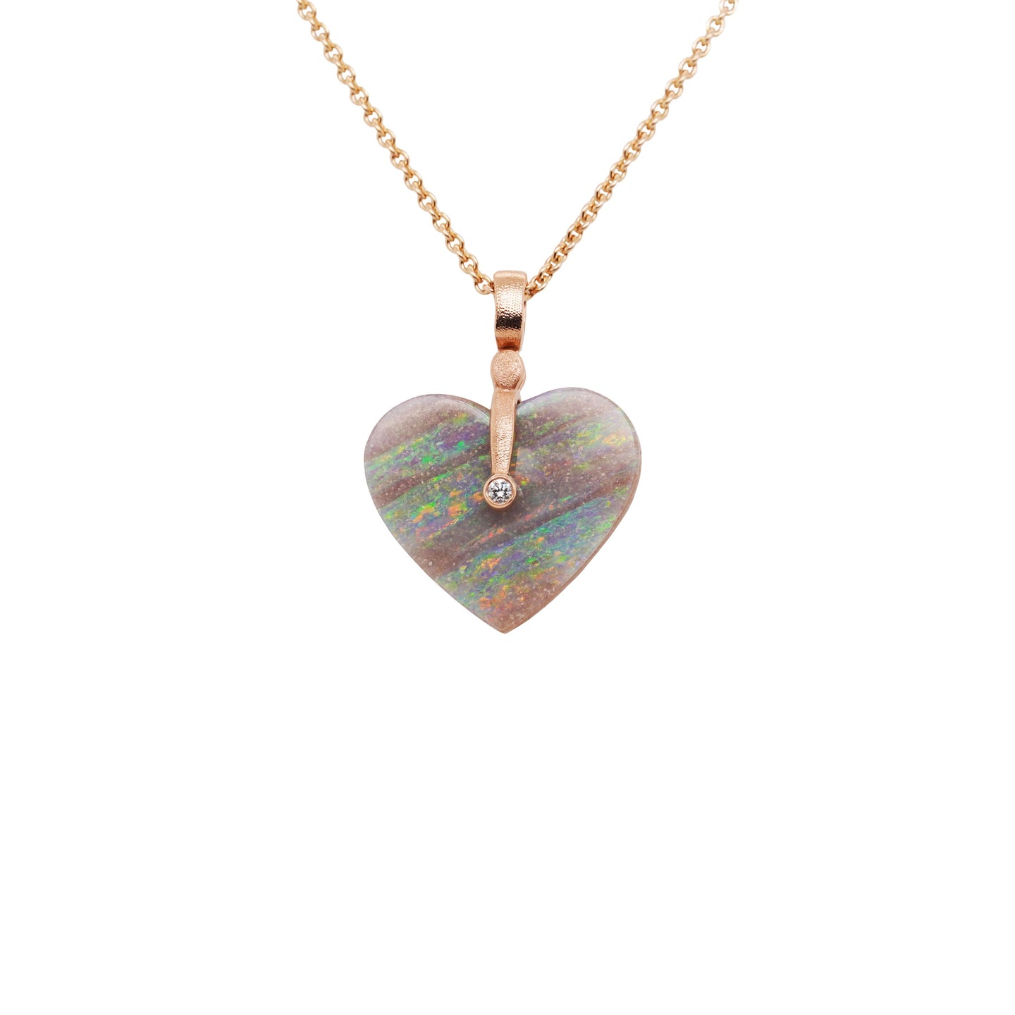 Boulder Opal Heart Sticks and Stones Pendant