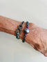Load image into Gallery viewer, Tahitian Pearl + Diamond Blue Multi Braided Cord Bracelet with Infinity Clasp
