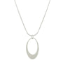 Load image into Gallery viewer, Handmade Large Open Oval Necklace by Philippa Roberts featuring a sculptural sterling silver or vermeil pendant, approximately 1 3/4 inches long, on an 18-inch snake chain, made in Oakland, CA.

