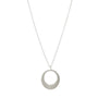 Load image into Gallery viewer, Handmade sterling silver circle necklace with minimalist modern pendant by Philippa Roberts.
