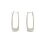 Load image into Gallery viewer, Handmade sterling silver rectangle hoop earrings by Philippa Roberts featuring a simple geometric design, made in Oakland, CA.

