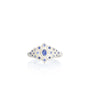 Load image into Gallery viewer, an adel chefridi sterling silver ring featuring 20 natural blue sapphires of varying shades, shapes, and sizes.
