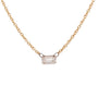 Load image into Gallery viewer, 18k yellow gold cable chain with emerald cut floating diamond
