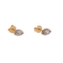 Load image into Gallery viewer, 18k yellow gold stud earrings with inverted marquis diamonds pin set with platinum pins againse a 14k white gold back by TAP 
