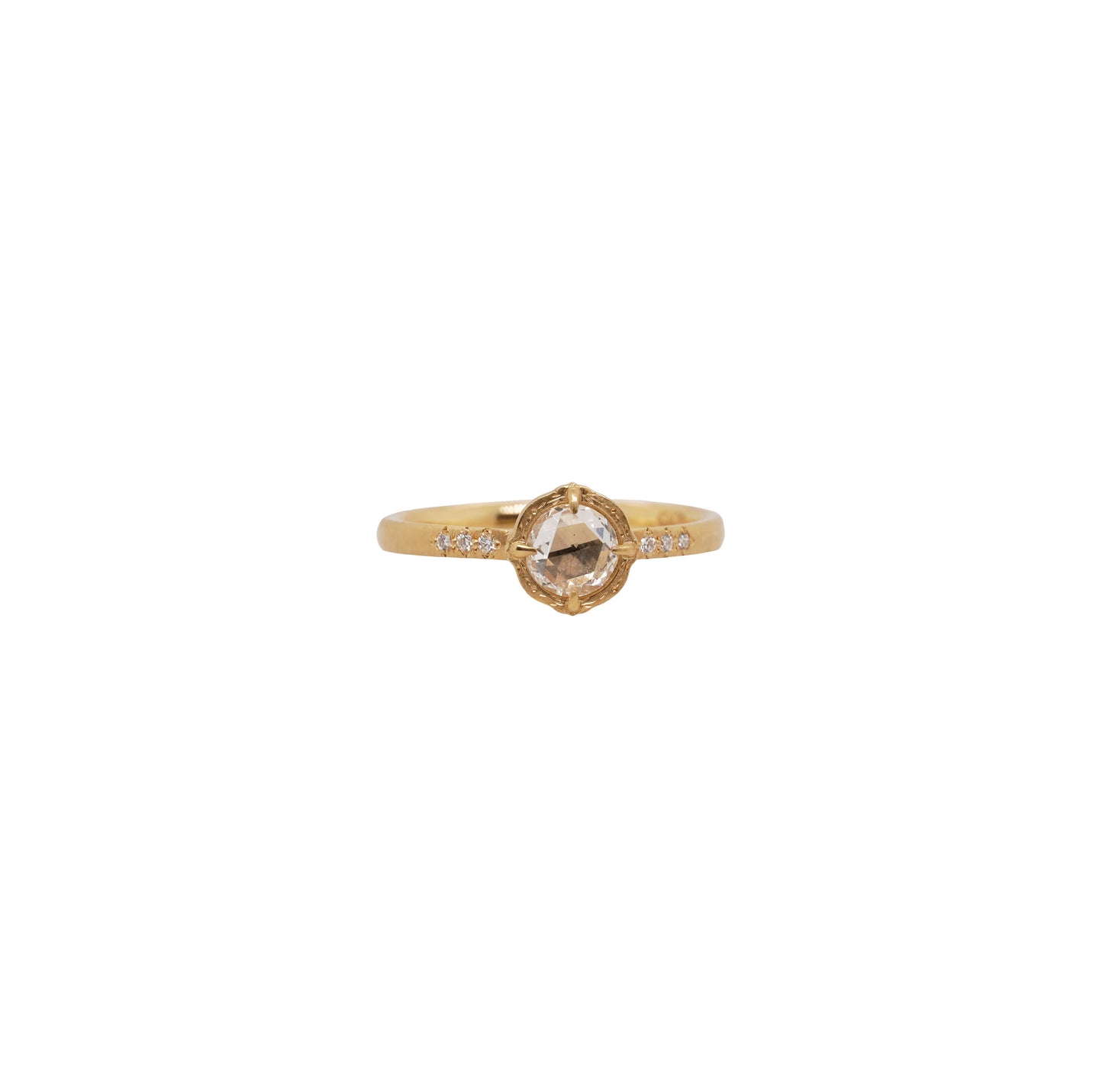 Rose Cut Diamond Prong Ring