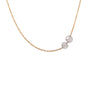 Load image into Gallery viewer, 18k yellow gold cable chain with two floating rosecut round diamonds stationed onto the chain with platinum jump rings by TAP
