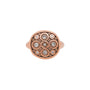 Load image into Gallery viewer, An Alex Sepkus 18k rose gold ring with circular design and embedded white diamonds.
