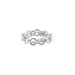 Serpens Silver Chain Ring