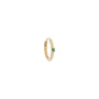 Load image into Gallery viewer, 9k yellow gold huggie with one prong set emerald from Metier by Tomfoolery
