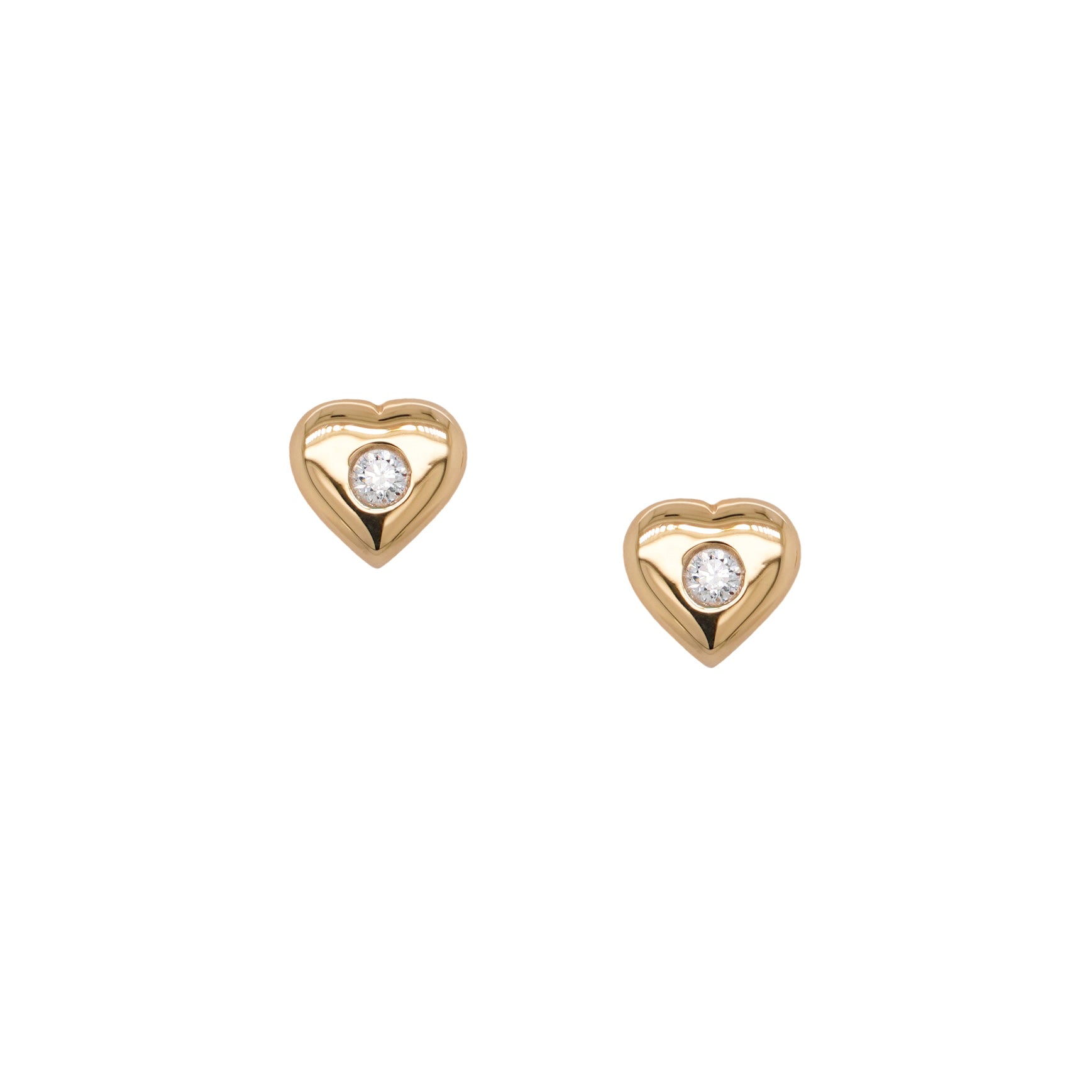 Zoe Chicco 14K Yellow Gold Diamond Nugget Heart Studs – Art