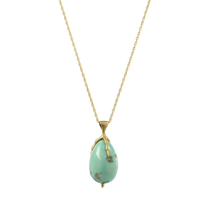 Turquoise Egg and Claw Necklace | Art + Soul Gallery