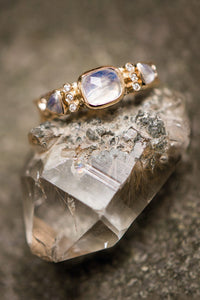 Moonstone & Diamond Totem Ring