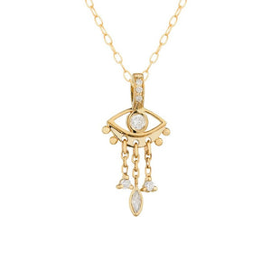 Small Diamond Eye & Dangling Details Necklace