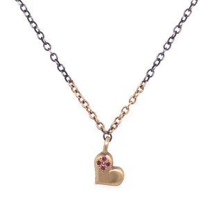 Ruby Four Stone Sweet Heart Necklace