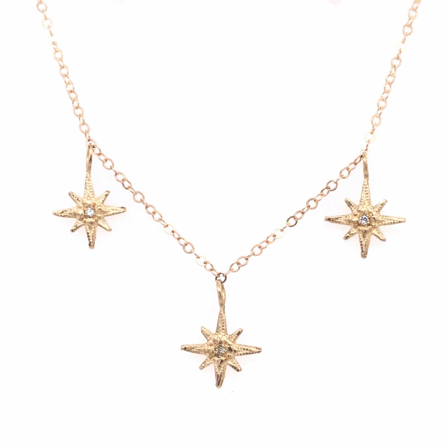 Triple Gratitude Star Diamond Necklace