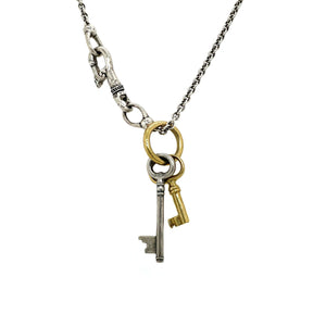 2 Keys Brass Necklace