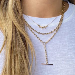 Faux Toggle Oval Link Chain Necklace