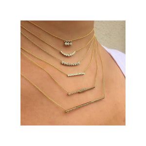 Tiny Diamond Bezel Bar Necklace