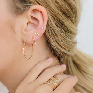 14K Small Graduated Bezel Diamond Single Earring | Art + Soul Gallery